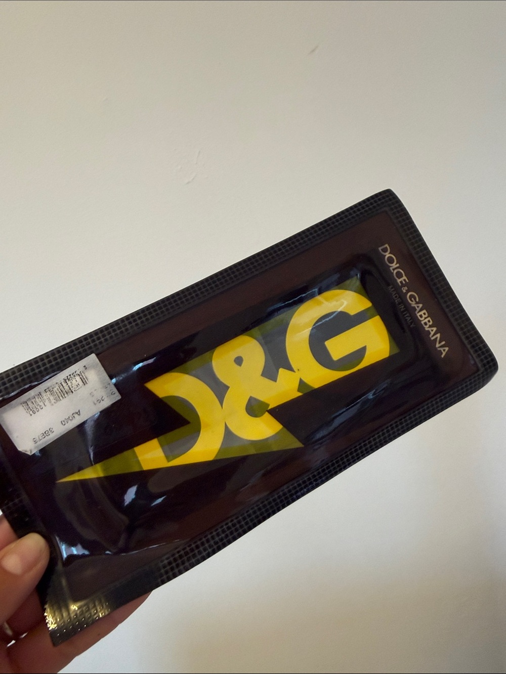 Dolce & Gabbana Black Pouch with Yellow D&G Logo